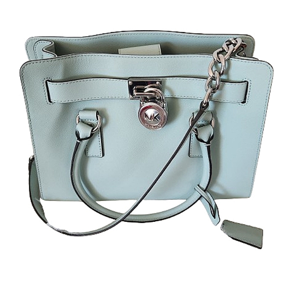 Michael Kors Celadon Blue Hamilton Satchel Shoulder Bag